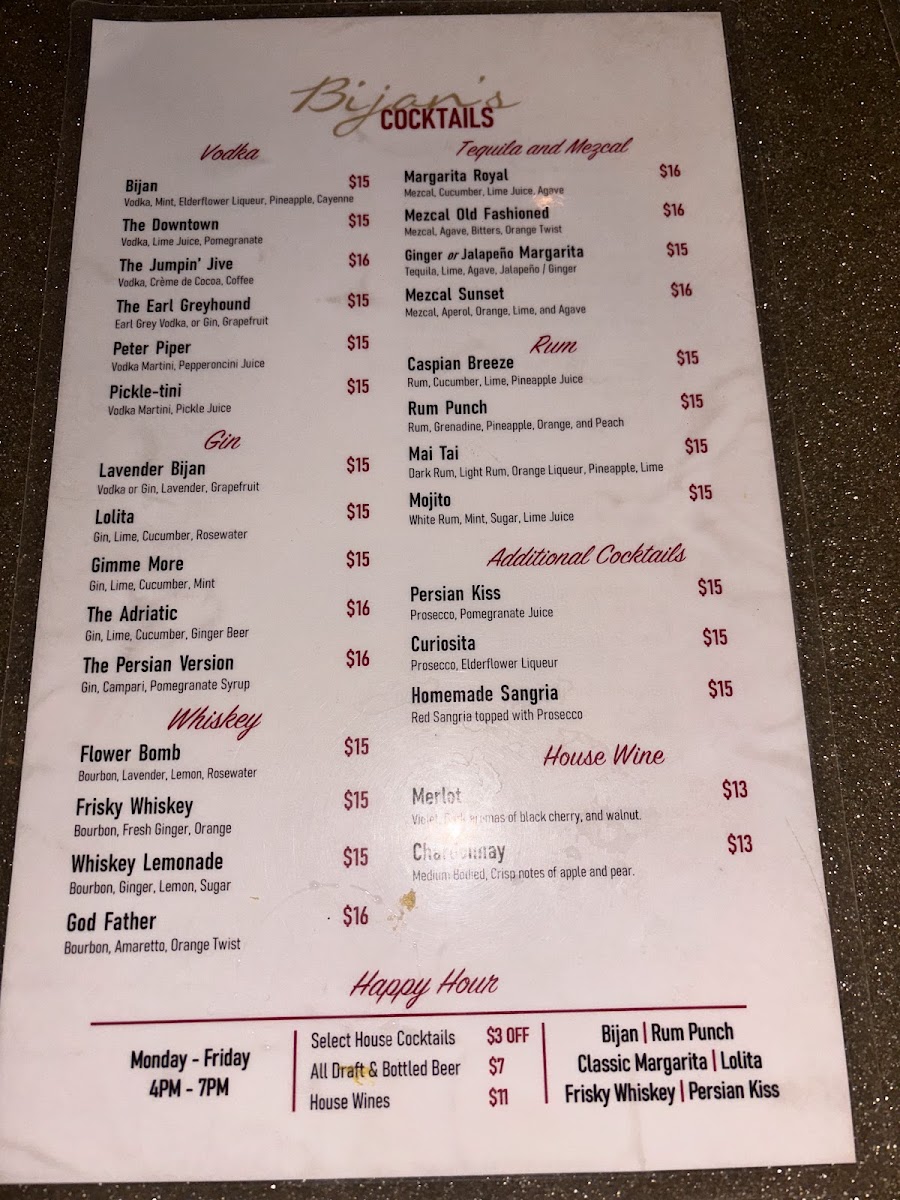 Bijan's Menu - Image 3